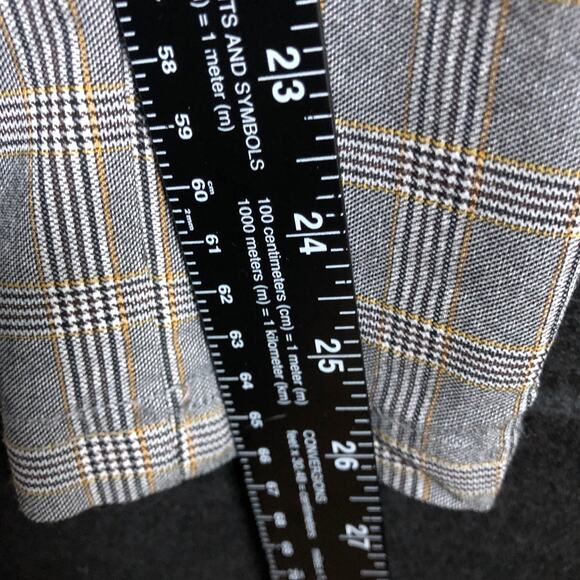 Zara Women Pants Gray Multicolored Stripe Pull On Front Zip Ankle Stretch Medium - Picture 8 of 11